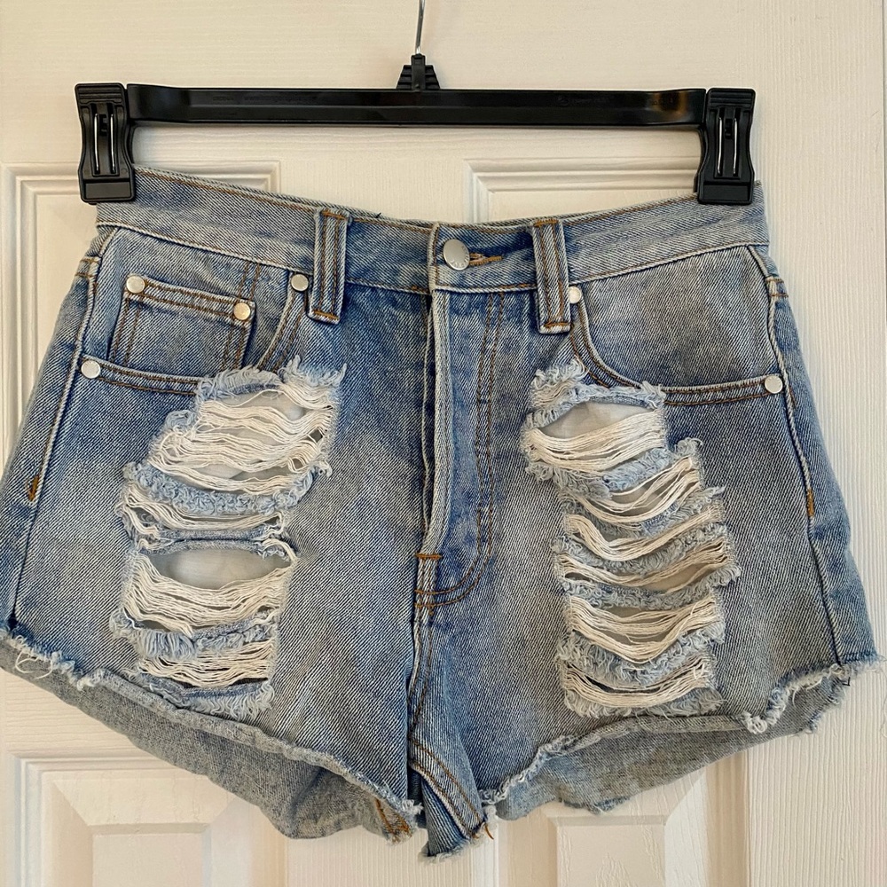 Mink pink high waisted shorts